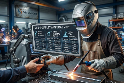 Tabel Amperaj Sudura: Ghid Complet MIG-MAG, TIG si MMA in 2026