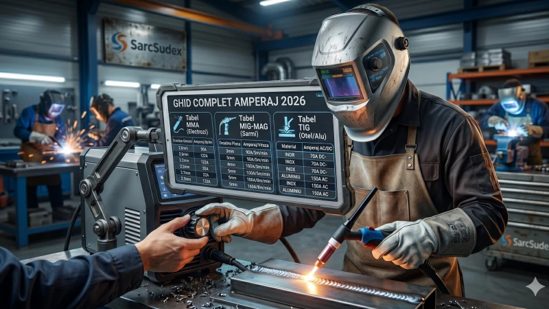 Tabel Amperaj Sudura: Ghid Complet MIG-MAG, TIG si MMA in 2026