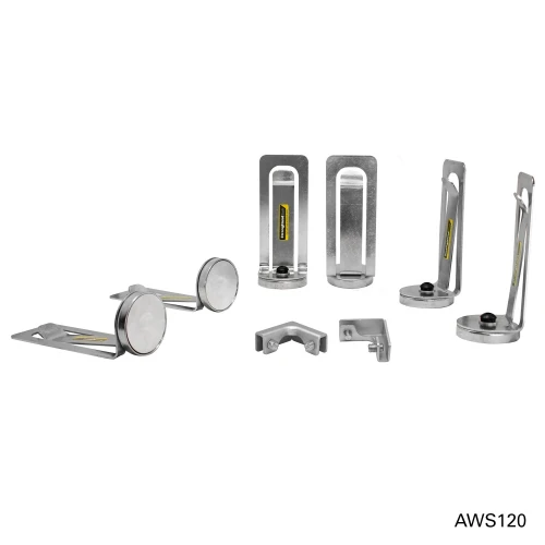 Prindere magnetica panouri protectie sudura, Strong Hand, AWS120, clips 140 mm, 2 dispozitive unghi drept