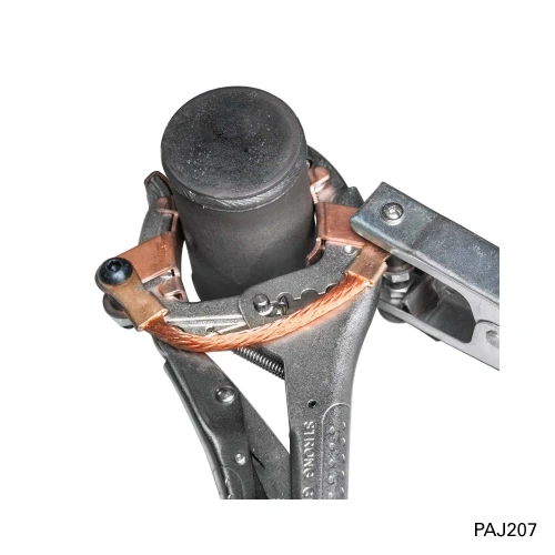 Cleste Big Mouth, Strong Hand, PAJ207, banda impamantare cupru 250 A, prindere 6-75 mm, falci lungi 64 mm, manivela