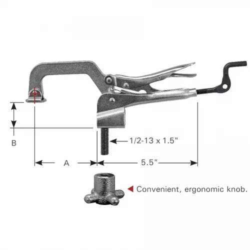 Clema masina gaurit coloana, Strong Hand, PTD09 Drill Press Clamp, suprafete pana 25 mm grosime, blocare rapida