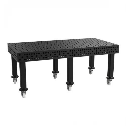 Masa sudura profesionala, Strong Hand, T28-2412XQ-C2, 2400 x 1200 mm, blat nitrurat, picioare fixe 650 mm, roti frana