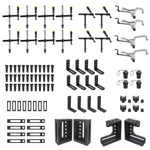 Kit 92 piese fixare masa sudura Alpha 28, Strong Hand, T28-90301 Fixturing Kit, cleme/dispozitive fixare