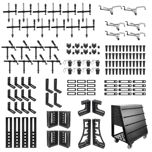 Kit 143 piese fixare masa sudura Alpha 28, Strong Hand, T28-90501 Fixturing Kit, cleme/dispozitive fixare