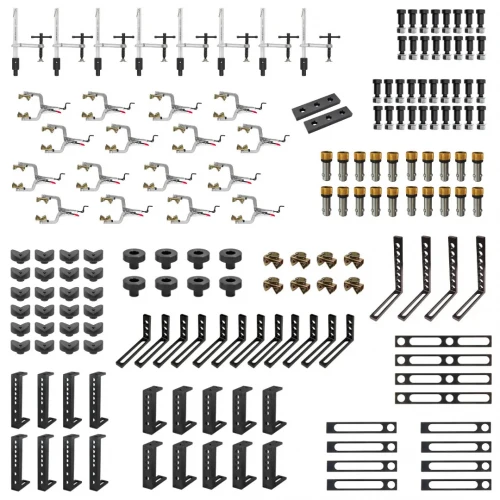 Set 166 piese fixare masa sudura, Strong Hand, TMK637 Round Tube, teava rotunda, gauri 16 mm, cleme/dispozitive
