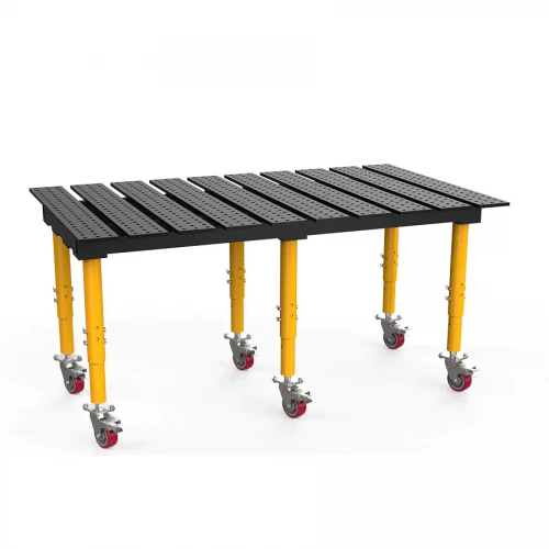 Masa sudura profesionala, Strong Hand, TMQRC62011SV, 1960 x 1150 mm, fante 40 mm, blat nitrurat, reglabila 685-939 mm, roti