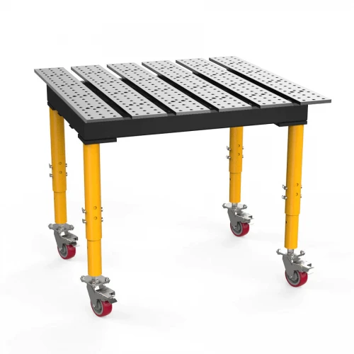 Masa sudura profesionala, Strong Hand, TMRC61211SV, 1160 x 1150 mm, fante 40 mm, blat standard, reglabila 685-939 mm, roti