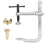 Clema F 4 in 1 fixare sudura, Strong Hand, UF65M-C3 4-in-1 Clamps, capacitate 165 mm, 460 kg, pad standard, bloc extensie, V-Pad