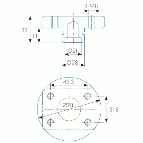 Clema toggle orizontala push/pull adaptor masa sudura, Strong Hand, T28-97072, Alpha 28, gauri 28 mm