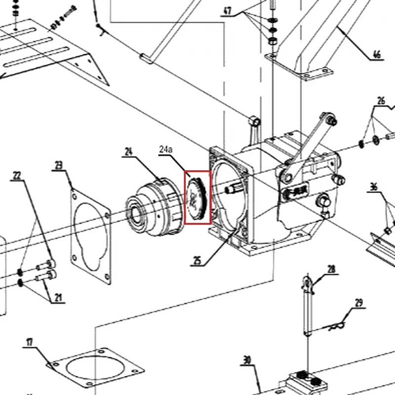 Ambreiaj motocultor RURIS 918, pozitia 24a pe plansa