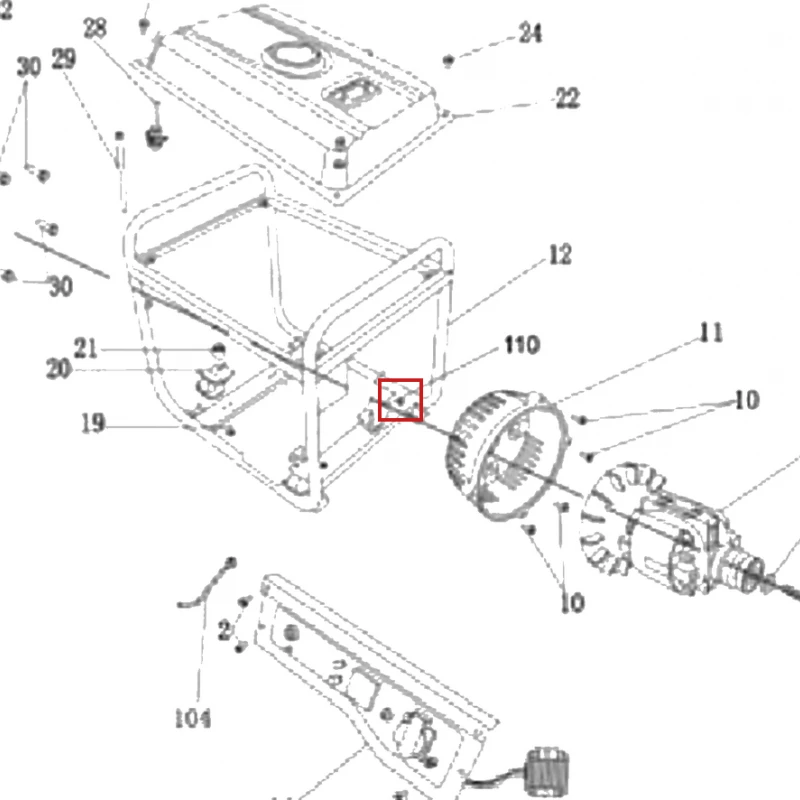 Amortizor generator curent RURIS R-Power GE 1000, pozitia 110 pe plansa