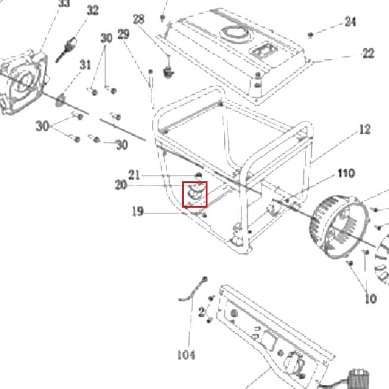 Amortizor generator curent RURIS R-Power GE 1000, pozitia 20 pe plansa