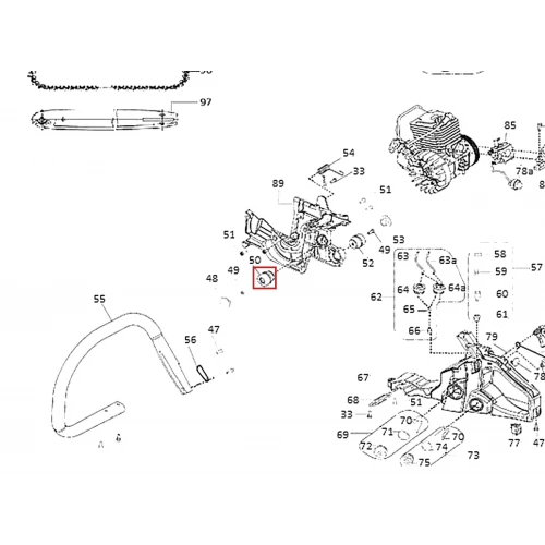 Amortizor motoferastrau RURIS DAC 401S, plansa 1 pozitia 50, cod ps401s-1-50