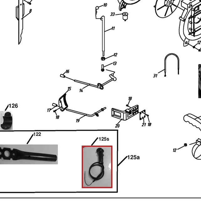 Ansamblu acceleratie atomizor RURIS A103 S, pozitia 125s plansa 2