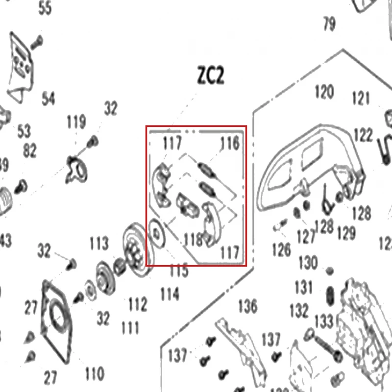Ansamblu ambreiaj motoferastrau RURIS 142, pozitia ZC2 pe plansa