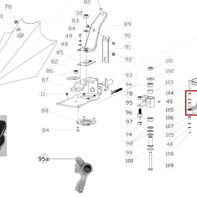 Ansamblu arbore+biela RURIS DAC 777K motocositoare, pozitia 114 plansa 4 a masinii