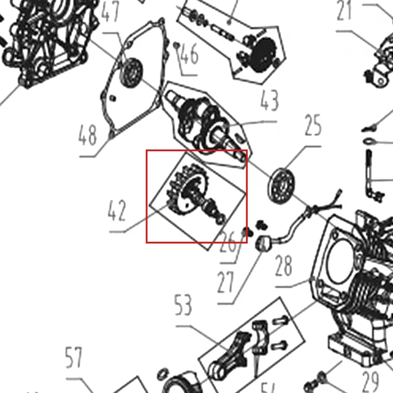 Ansamblu ax came motor motocultor RURIS 731K, pozitia 42 pe plansa