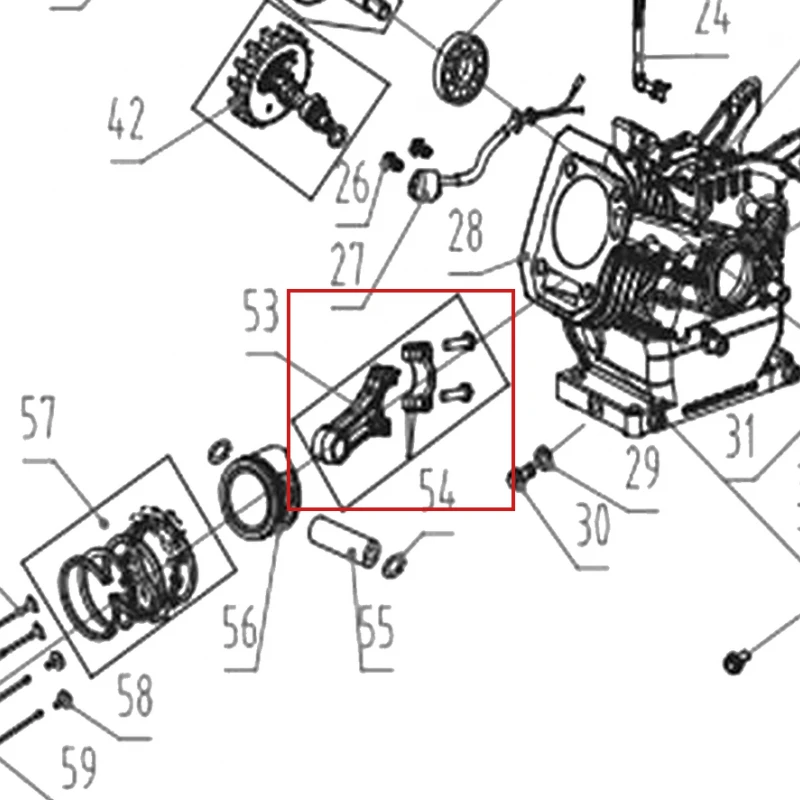 Ansamblu biela motor motocultor RURIS 731K, pozitia 53 pe plansa