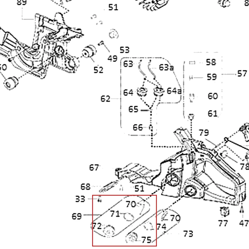 Ansamblu capac rezervor motoferastrau RURIS DAC 401S, pozitia 69 plansa 1