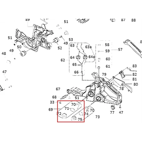 Ansamblu capac rezervor motoferastrau RURIS DAC 401S, plansa 1 pozitia 69, cod ps401s-1-69