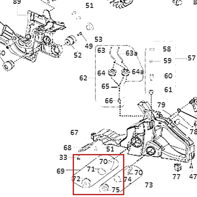 Ansamblu capac rezervor motoferastrau RURIS DAC 401S, pozitia 69 plansa 1