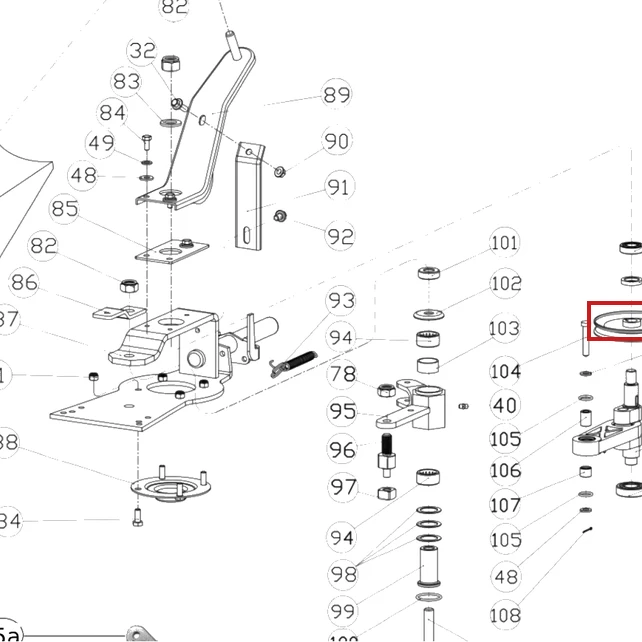 Ansamblu fulie curea RURIS DAC 777K motocositoare, pozitia 112 plansa 4 a masinii