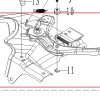 Ansamblu maneta acceleratie RURIS RXD 1700 masina defrisat, pozitia 1 plansa 18