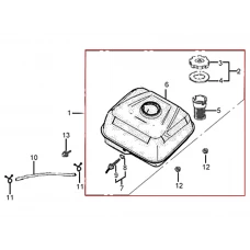Ansamblu rezervor motor scarificator gazon RURIS RXH999, plansa 20 pozitia 1, cod psrxh999-20-1