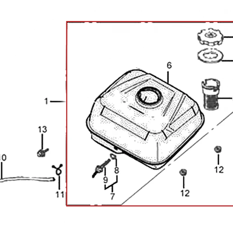 Ansamblu rezervor motor scarificator gazon RURIS RXH999, pozitia 1 plansa 20