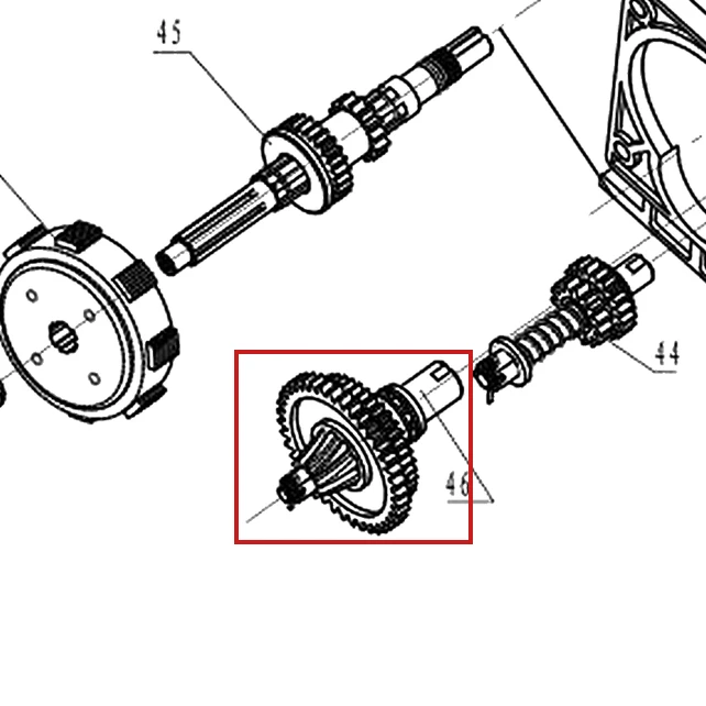 Ansamblu roata pinion dublu RURIS ps815-6-46, pozitia 46 plansa 6