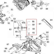 Ansamblu supapa dezaerare motoferastrau RURIS DAC 401S, plansa 1 pozitia 57, cod ps401s-1-57