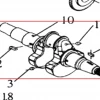 Arbore cotit motosapa RURIS 650/651KSD, pozitia 10 pe plansa