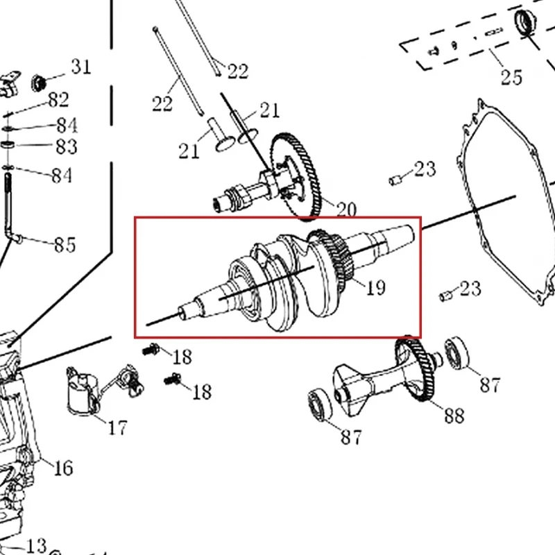 Arbore cotit motor FC192 RURIS, pozitia 19 pe plansa