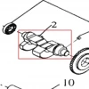 Arbore echilibrare motosapa RURIS 650/651KSD, pozitia 2 pe plansa