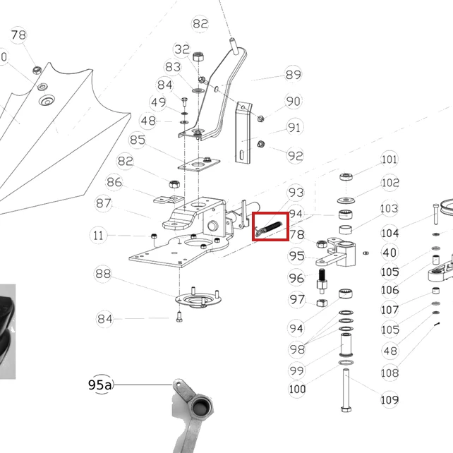 Arc revenire RURIS DAC 777K motocositoare, pozitia 93 plansa 4 a masinii