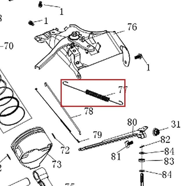 Arc regulator motor FC192 RURIS, pozitia 77 pe plansa