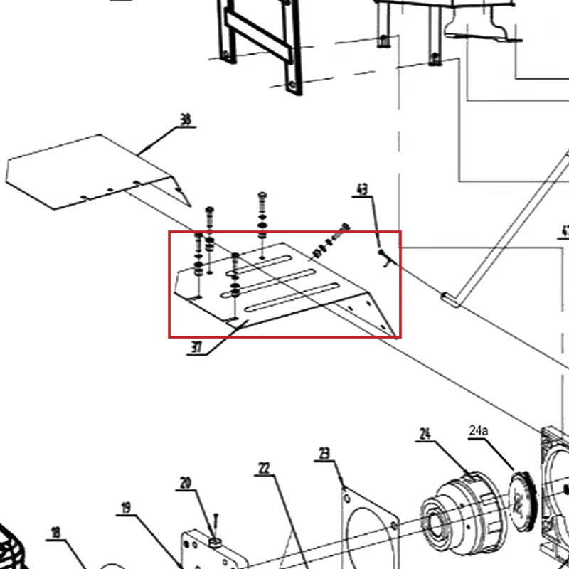 Aripa dreapta motocultor RURIS 918, pozitia 37 pe plansa