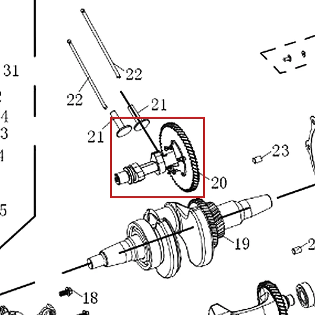 Ax came motor FC192 RURIS, pozitia 20 pe plansa