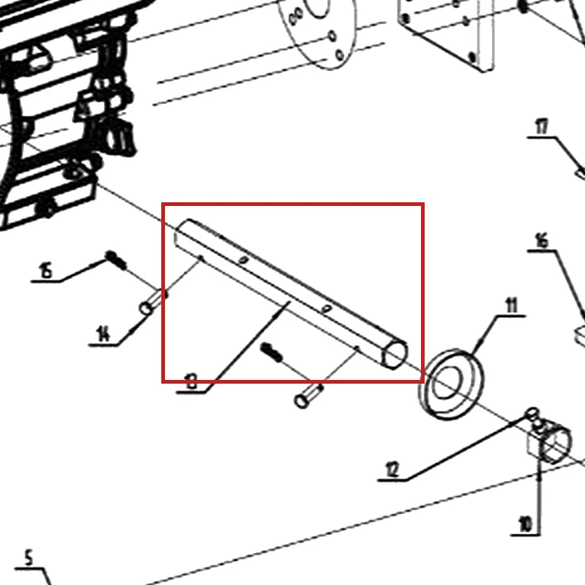 Ax hexagonal D32 motocultor RURIS 918, pozitia 13 pe plansa