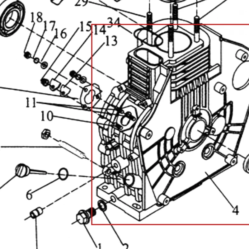 Bloc motor motosapa RURIS 650/651KSD, pozitia 4 pe plansa