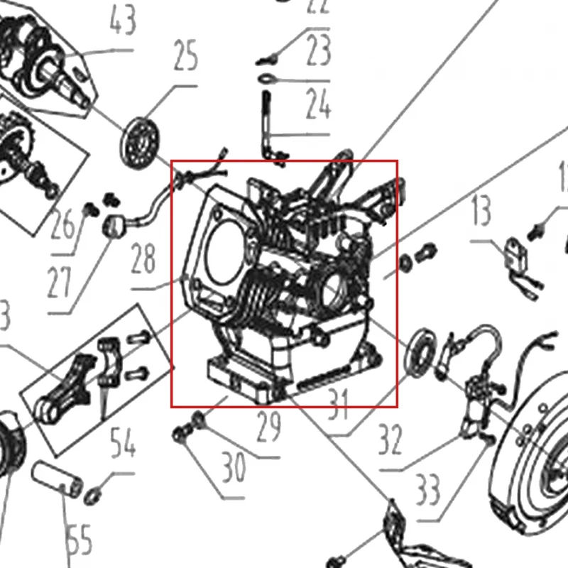 Bloc motor motocultor RURIS 731K, pozitia 28 pe plansa