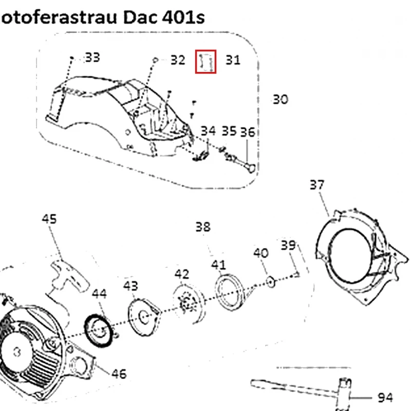 Blocator motoferastrau RURIS DAC 401S, pozitia 31 plansa 1