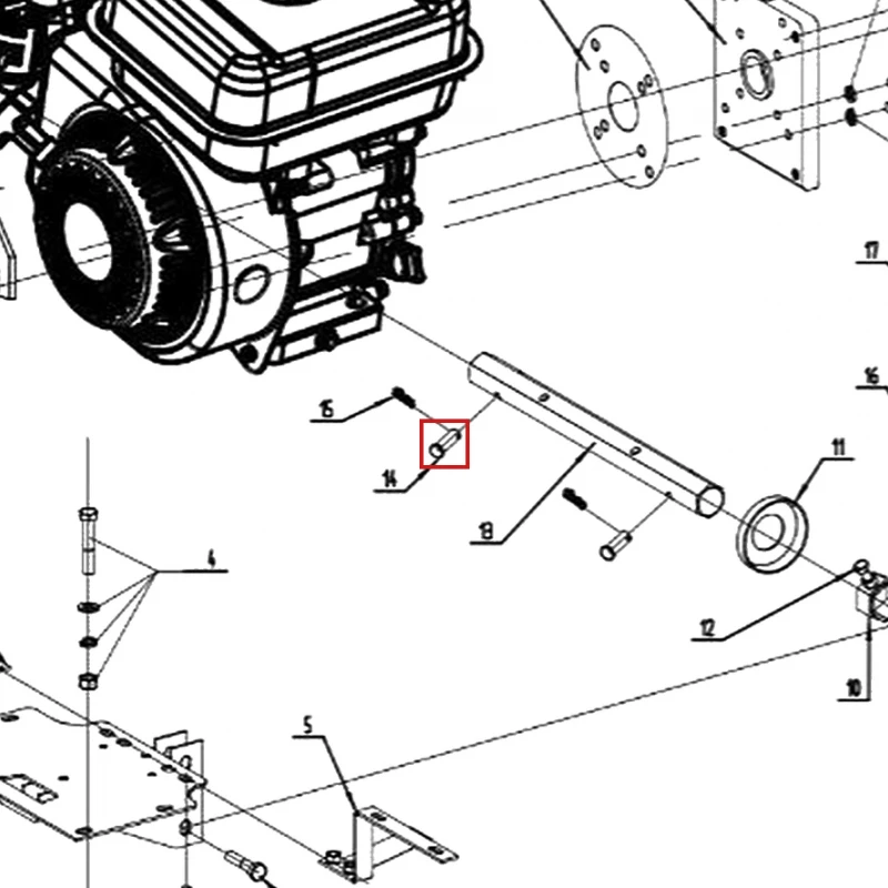 Bolt 8x50 motocultor RURIS 918, pozitia 14 pe plansa