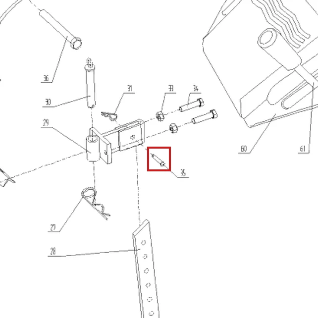 Bolt B10x50 RURIS 731K motosapa, pozitia 35 plansa 1