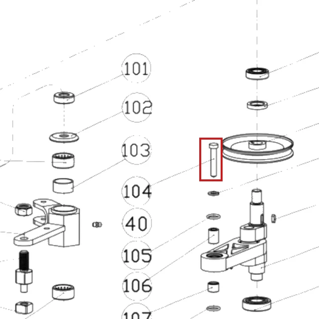 Bolt biela 8x45 RURIS DAC 777K motocositoare, pozitia 104 plansa 4 a masinii