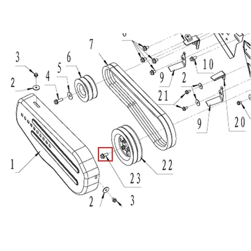 Bolt M6x20 RURIS DAC 6500K motosapa, piesa motocultor, plansa 4 pozitia 23, cod ps6500k-4-23