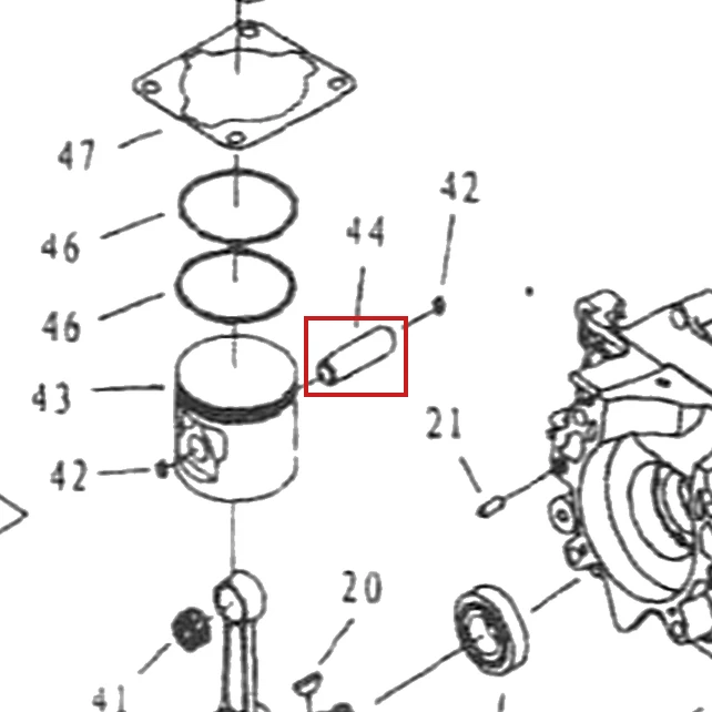 Bolt piston motoburghiu RURIS TT10, pozitia 44 pe plansa