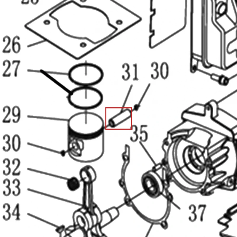 Bolt piston motoburghiu RURIS TT14, pozitia 31 pe plansa