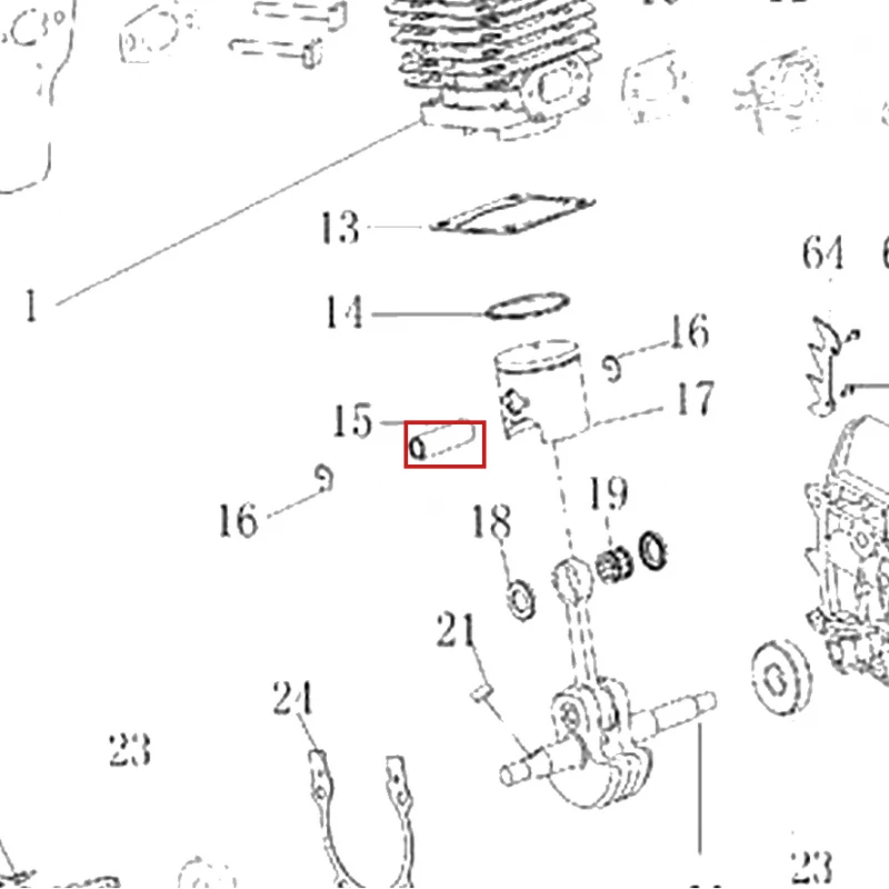 Bolt piston motoferastrau RURIS DAC 401S, pozitia 15 plansa 2
