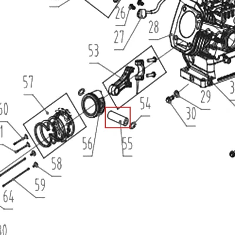 Bolt piston motor motocultor RURIS 731K, pozitia 55 pe plansa